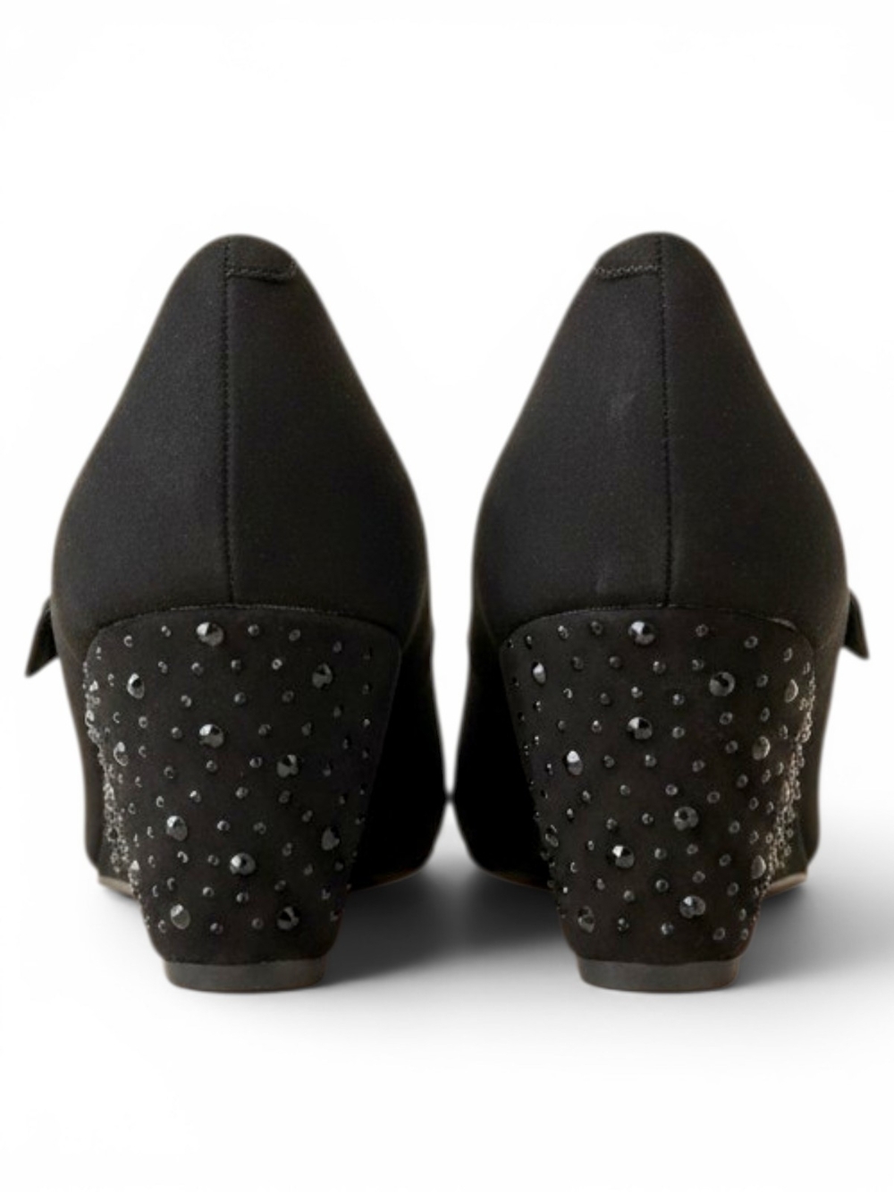 Me Too Black Mary Jane Wedge with Studded Heel Size 8